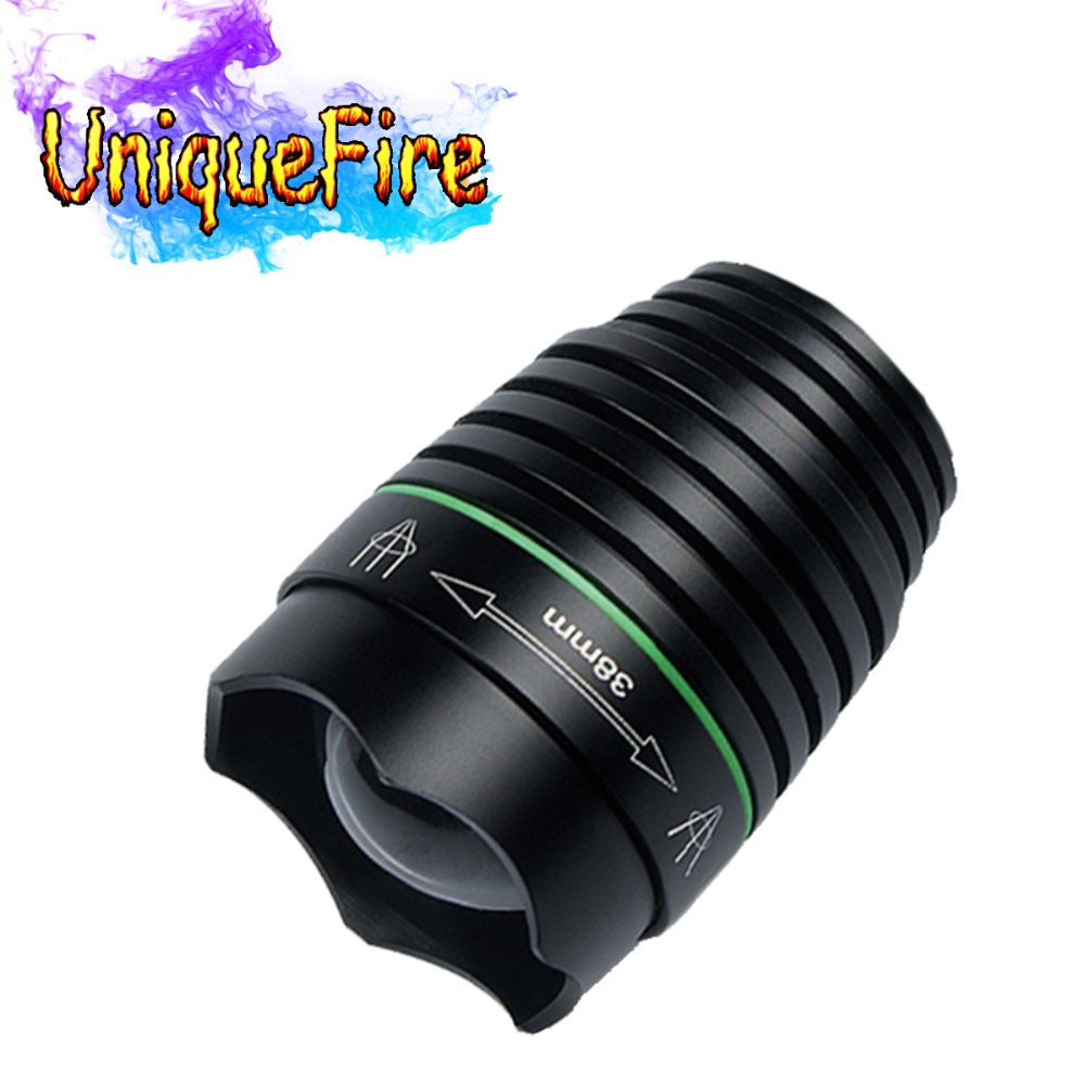 UniqueFire 1508 38mm 변경 가능 헤드 1508-38mm LED 토치 손전등, 알루미늄 합금, 38mm 볼록 렌즈, 방수